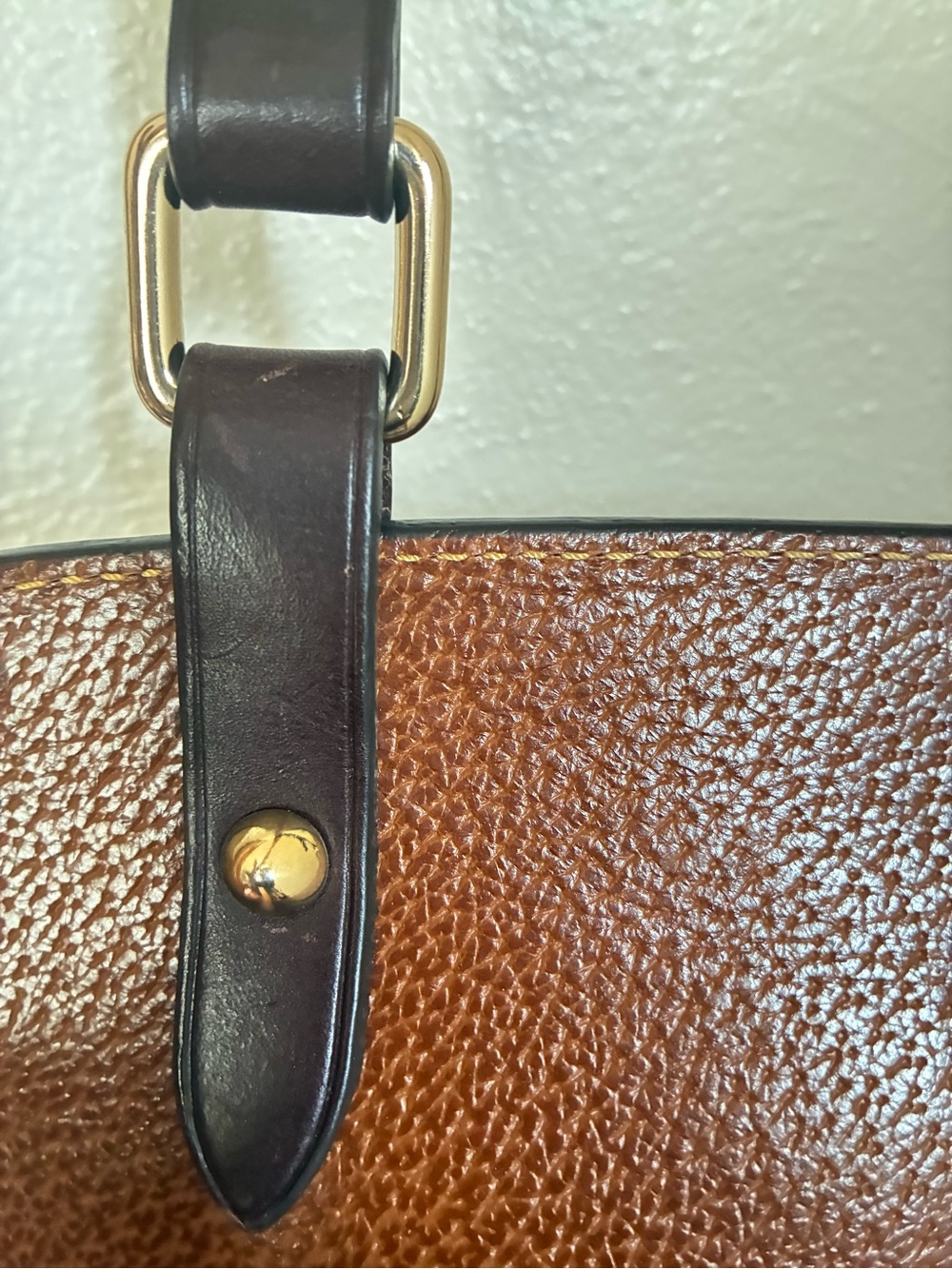 Dooney & Bourke Brown Leather Flap Crossbody with Black Body - Picture 7 of 11